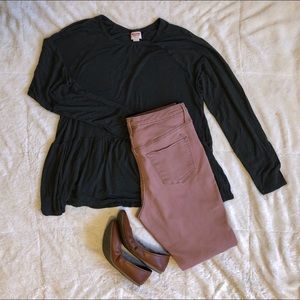 Olive green peplum top!